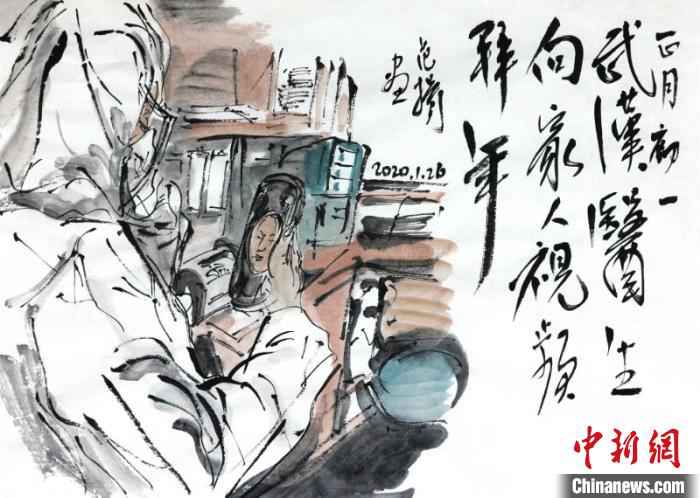 范扬“抗疫”作品 吴爱华 供图 摄 “为奥运喝彩”艺术总顾问范扬创作100多幅“战疫”画作